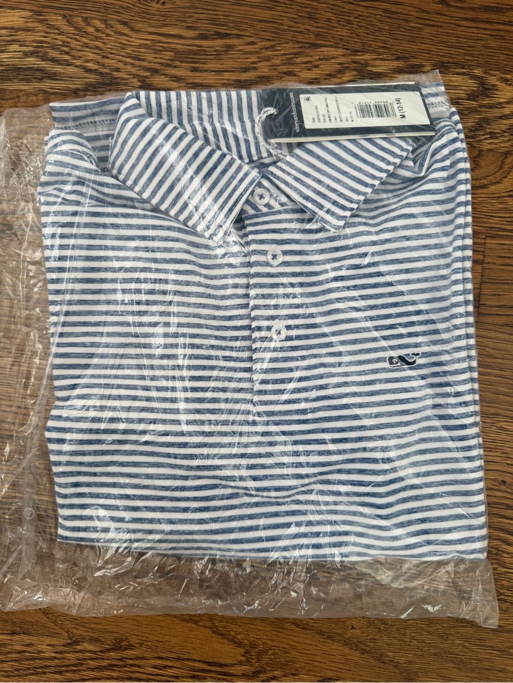Vineyard Vines Navy & White Striped Sankaty Polo